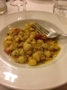 Gnocchi with rabbit was the special pasta of the day